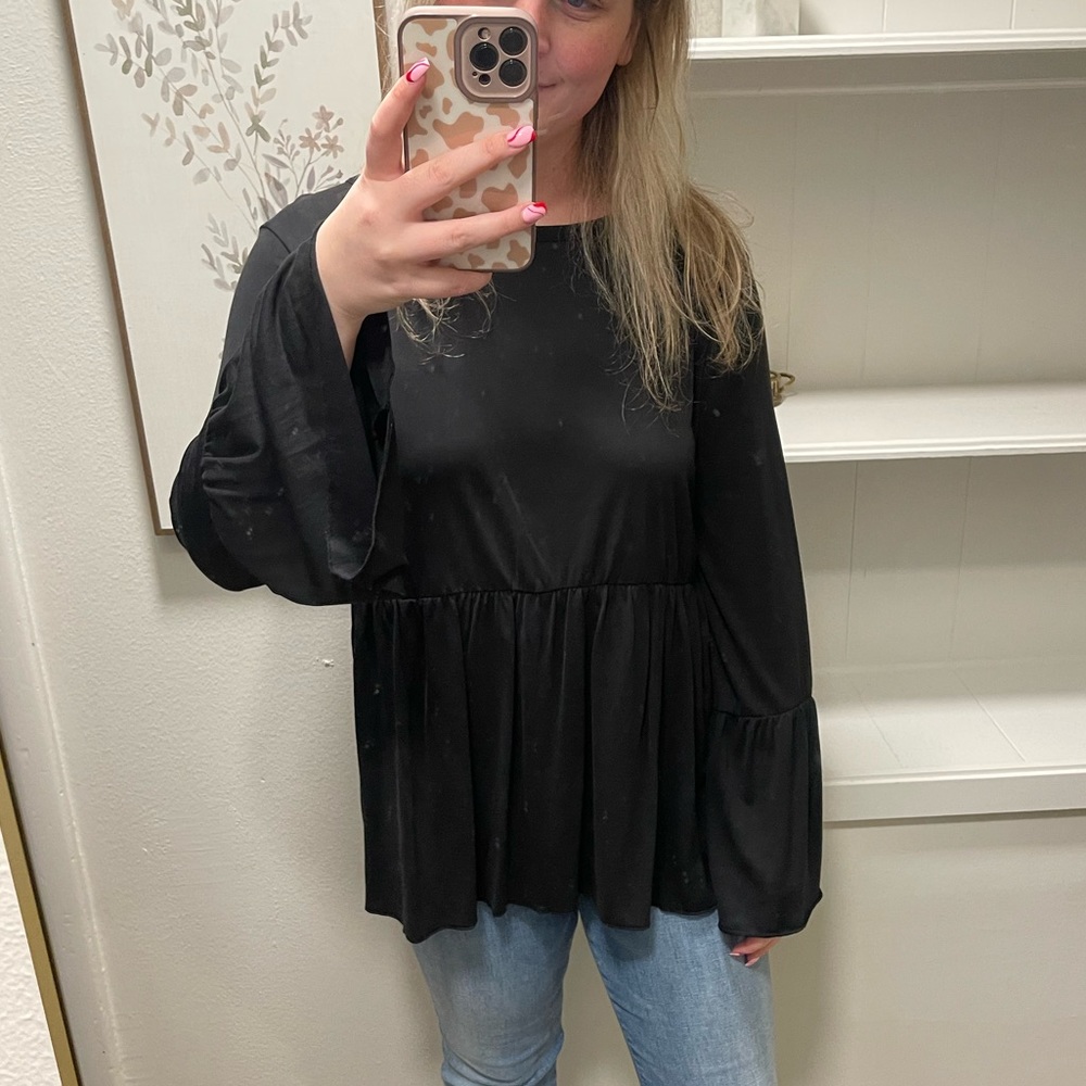 Long sleeve piko top